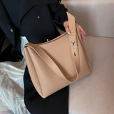 High-capacity Shoulder Bag For Women Bucket Bag Solid Leisure Handbag