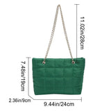 Winter Plaid Shoulder Bags Down Cotton Padded Quilted Tote Women Messenger