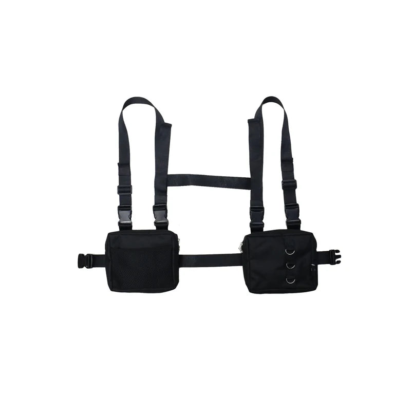 Hip Hop Streetwear Men Tactical Chest Rig Multi-pockets Waistcoat Chest Bag Vest