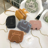 Frosted Small Square Bag Women Three-Layer Shoulder Messenger Chain Bag