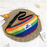 Nylon Rainbow Fanny Pack Girls Crossbody Chest Bag Waist Packs