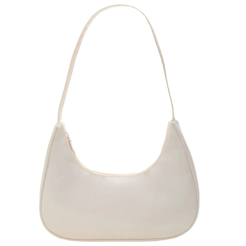 Hobos Nylon Shoulder Underarm Bag Casual Ladies Solid Zipper Top-handle Handbag