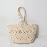 Cotton Woven Tote Bag Summer Beach Shoulder Handbags