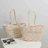 Cotton Woven Tote Bag Summer Beach Shoulder Handbags