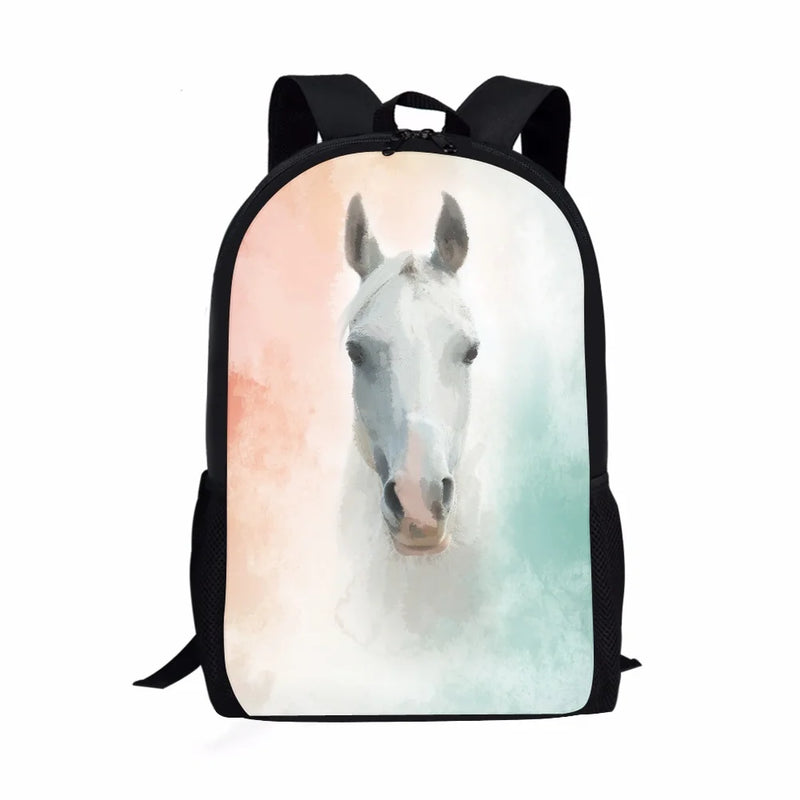Horse Theme Printed Men's Backpack Ladies School Supplies