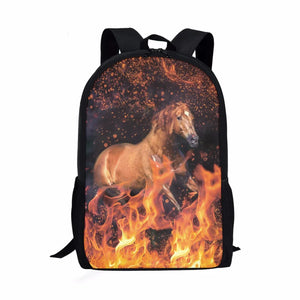 Horse Theme Printed Men's Backpack Ladies School Supplies