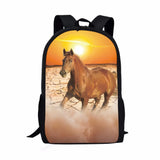 Horse Theme Printed Men's Backpack Ladies School Supplies