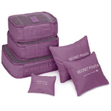 6-Piece Travel Bags Waterproof Storage Luggage Organizer Pouch