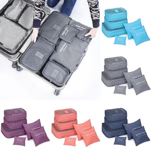 6-Piece Travel Bags Waterproof Storage Luggage Organizer Pouch