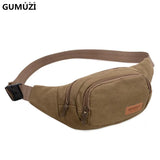 Canvas Waist Packs Women Men Belt Bag Travel Waist Bags