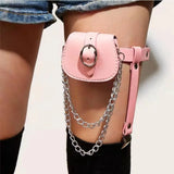 Stylish Women Waist Leg Belt Pu Leather Bag Fanny Pack for Outdoor Hiking