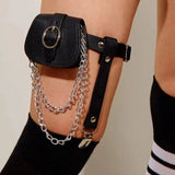 Stylish Women Waist Leg Belt Pu Leather Bag Fanny Pack for Outdoor Hiking