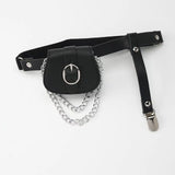 Stylish Women Waist Leg Belt Pu Leather Bag Fanny Pack for Outdoor Hiking