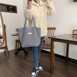 Houndstooth Pattern Women's Tote Handbags Plaid Ladies Portable Shoulder Bag