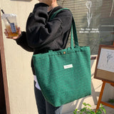 Houndstooth Pattern Women's Tote Handbags Plaid Ladies Portable Shoulder Bag