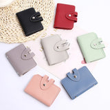 Solid Buttons Long Wallet for Men & Women, Wallet Case with Money Clip