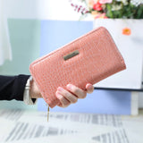 Stone Pattern Long Wallet Solid Women Zipper Purse Card Clutch Bag