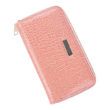 Stone Pattern Long Wallet Solid Women Zipper Purse Card Clutch Bag