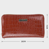 Stone Pattern Long Wallet Solid Women Zipper Purse Card Clutch Bag