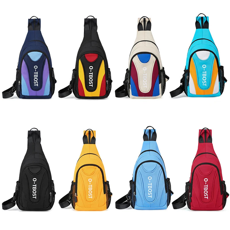 Patchwork Crossbody Bag Lightweight Outdoor Sports Leisure Couple Chest Bag
