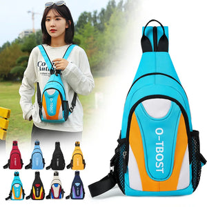 Patchwork Crossbody Bag Lightweight Outdoor Sports Leisure Couple Chest Bag