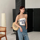 Round Letter Women Straw Shoulder Bag for Traveling HandBag