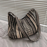 Casual Canvas Messenger Bag Women Large Capacity Zipper Crossbody Bag