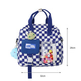 Japanese Plaid Shoulder Backpack Large Capacity Students Girl Travel Schoolbag