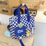Japanese Plaid Shoulder Backpack Large Capacity Students Girl Travel Schoolbag