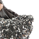 Japanese-style Knotted Wrist Bag Silver Sequins Small Handbag
