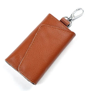 Leather Key Organizer Wallet 6 Key Ring