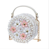 Kid Girl Princess Handbag Sling Shoulder Bag PU Round Crossbody Purses