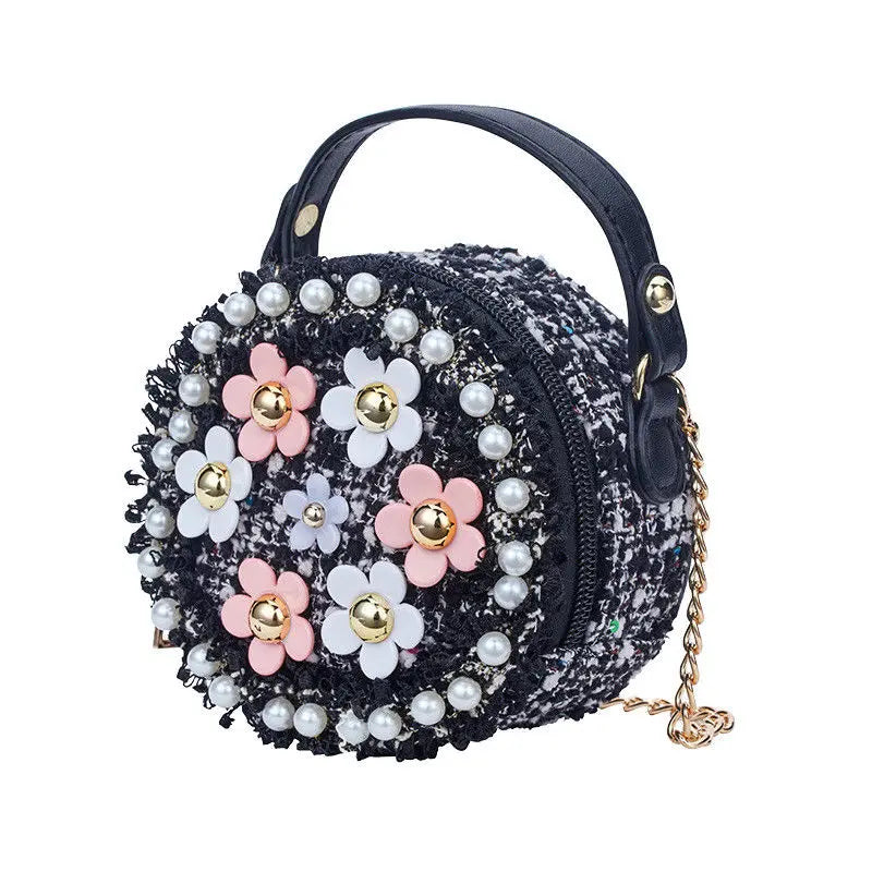 Kid Girl Princess Handbag Sling Shoulder Bag PU Round Crossbody Purses