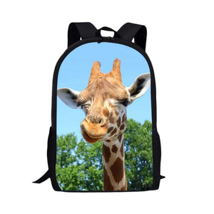 Kids Backpack for Boys Girls Giraffe 3D Pattern School Bags Mochila Escolar
