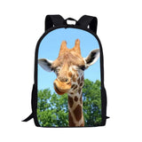 Kids Backpack for Boys Girls Giraffe 3D Pattern School Bags Mochila Escolar