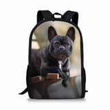 Kids School Bags Little Bulldogs Pattern Book Bag Travel Backpack