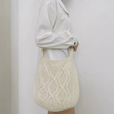 Large Capacity Knitted Crossbody Bag Women's Messenger Purse Handbag