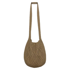Women's Knitted Shoulder Bag Large Capacity Crossbody Casual Shopping Handbag