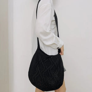 Large Capacity Knitted Crossbody Bag Women's Messenger Purse Handbag