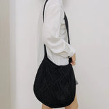 Large Capacity Knitted Crossbody Bag Women's Messenger Purse Handbag