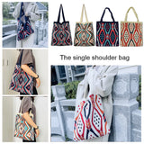 Boho Crochet Shopping Tote Bag Top-Handle