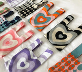Sweet Heart Pattern Knitting Women Tote Shoulder Bag