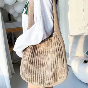Knitted Handbags for Women Casual Shoulder Bag Top-Handle Bags