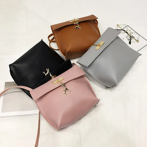 Crossbody Bag Women Travel Beach PU Leather Shoulder Bag Zipped Girls Sac