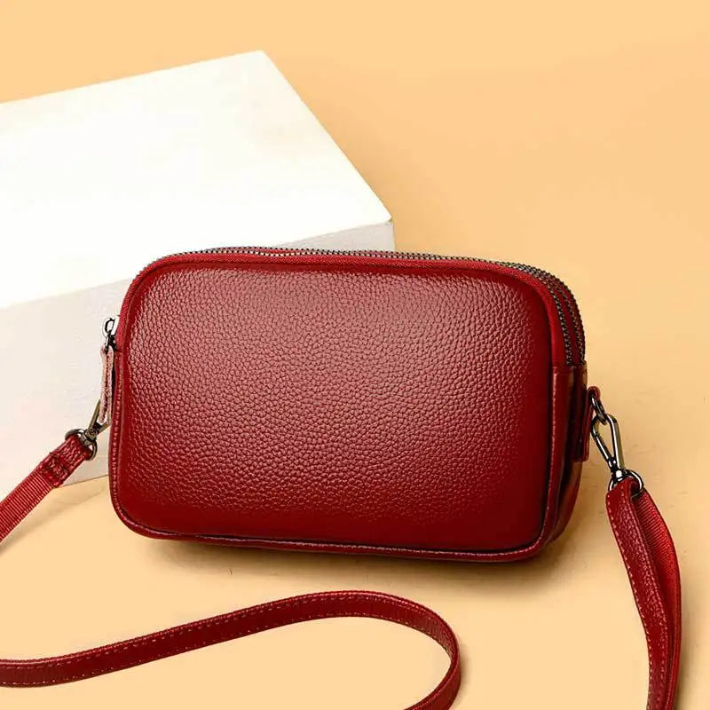 Vintage Leather Shoulder Bags Casual Messenger Shell Purse for Women