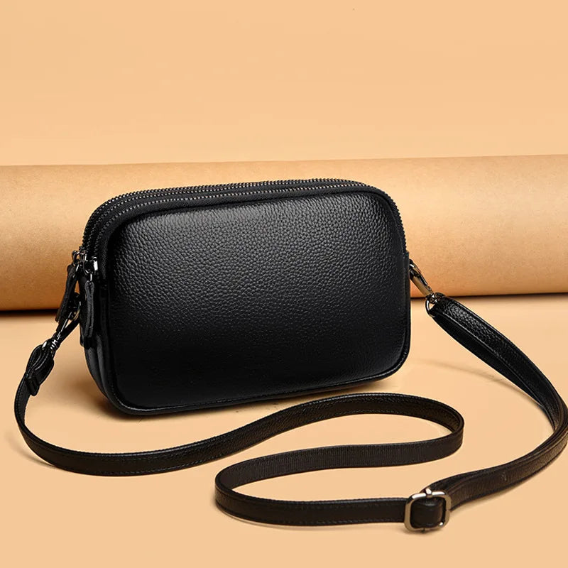 Vintage Leather Shoulder Bags Casual Messenger Shell Purse for Women