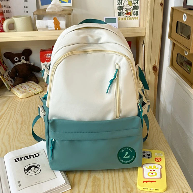 Nylon School Backpack High-capacity Laptop Book Bag Handbags