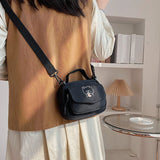 Harajuku Style Shark Canvas Bag Monochrome Shoulder Mini Messenger Handbag