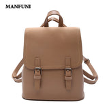 Leather Small Backpack Women Candy Colors Teenage Girl Student Backpack
