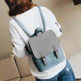 Leather Small Backpack Women Candy Colors Teenage Girl Student Backpack